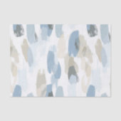 Papier Mousseline Mariage Abstrait Crème Bleu Blanc (Recto)