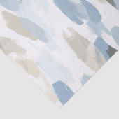 Papier Mousseline Mariage Abstrait Crème Bleu Blanc (Détail)