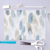 Papier Mousseline Mariage Abstrait Crème Bleu Blanc (Artisanat)