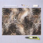 Papier Mousseline Mariage Animalier Noir Crème Léopard (Artisanat)