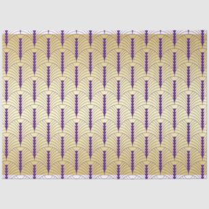 Papier Mousseline Mariage Art déco Motif de Palmetto violet d'or