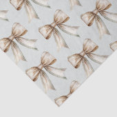 Papier Mousseline Mariage au ruban vert blanc or rustique romantique (Détail)