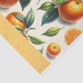 Papier Mousseline Mariage aux feuilles d'orange agrumes à l'aquarell (Détail)