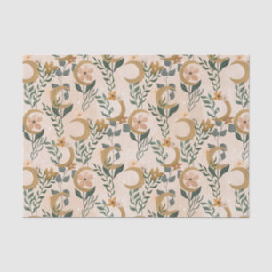 Papier Mousseline Mariage Bohème Champêtre Lune Rose Tendue