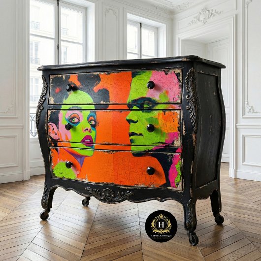 Papier Mousseline Mariage Bride de Frankenstein Decoupage 