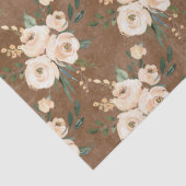 Papier Mousseline Mariage Brown beige floral (Détail)