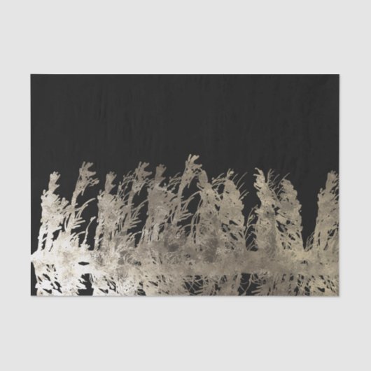 Papier Mousseline Mariage Champêtre Arbre de Noël Doré & Noir (Recto)