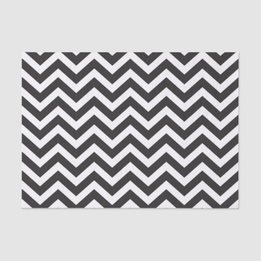 Papier Mousseline Mariage Chevron Épais Noir & Blanc Nouvel An (Recto)