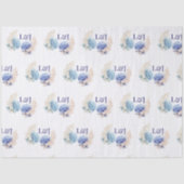 Papier Mousseline Mariage couleur bleu d'aquarelle romantique Pearl  (Recto)