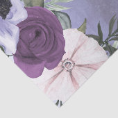 Papier Mousseline Mariage d'aquarelle florale de lavande violette mo (Détail)