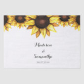 Papier Mousseline Mariage d'automne au tournesol Jaune Blanc (Recto)