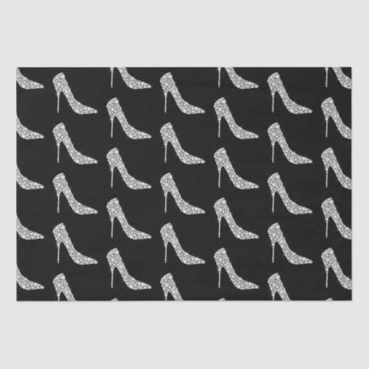 Papier Mousseline Mariage de chaussures haute talon en diamant blanc (Recto)