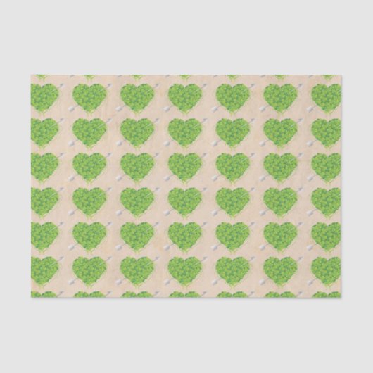 Papier Mousseline Mariage de coeur Shamrock irlandais (Recto)