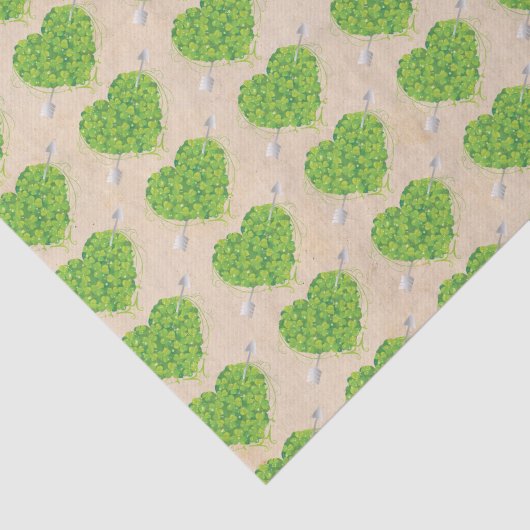 Papier Mousseline Mariage de coeur Shamrock irlandais (Détail)