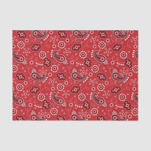 Papier Mousseline Mariage de Country Western Red Paisley (Recto)