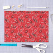 Papier Mousseline Mariage de Country Western Red Paisley (Artisanat)