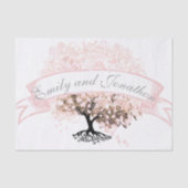 Papier Mousseline Mariage de feuille de coeur rose (Recto)