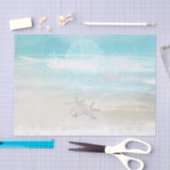 Papier Mousseline Mariage d'été élégant étoile de mer blanche de pla (Artisanat)