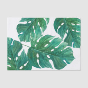 Papier Mousseline Mariage d'été hawaïen avec feuille de palmier vert