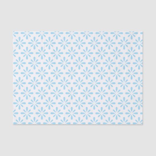 Papier Mousseline Mariage élégant floral bleu pastel clair (Recto)