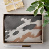 Papier Mousseline Mariage en cuir de vache marron crème noir (Cadeau)