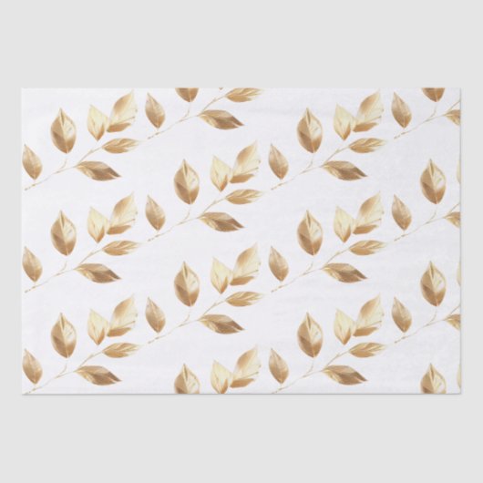 Papier Mousseline Mariage Feuille Chic Gold (Recto)
