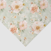 Papier Mousseline Mariage Fleur Rose Menthe Pêche Pretty Shower de M (Détail)