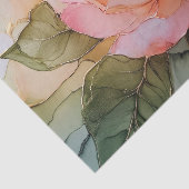 Papier Mousseline Mariage Fleur Rose Pêche (Détail)