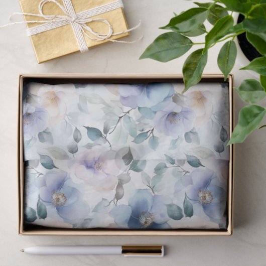 Papier Mousseline Mariage Fleurs Lavande Jolies Romantiques (Cadeau)