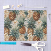 Papier Mousseline Mariage Floral aux Ananas Tropicaux  (Artisanat)