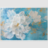 Papier Mousseline Mariage floral blanc et or découpage (Recto)