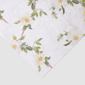 Papier Mousseline Mariage floral blanc romantique (Détail)