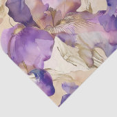 Papier Mousseline Mariage Floral Iris Violet Or Romantique (Détail)
