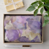 Papier Mousseline Mariage Floral Iris Violet Or Romantique (Cadeau)