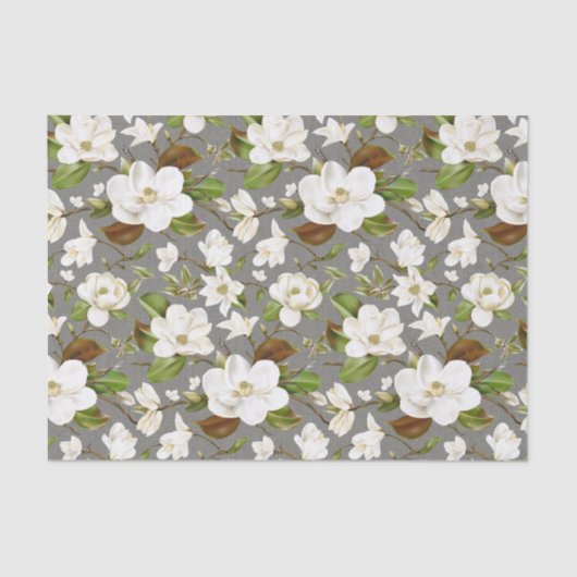 Papier Mousseline Mariage Floral Magnolia (Recto)