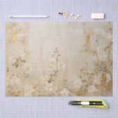 Papier Mousseline Mariage floral romantique blanc crème (Artisanat)