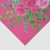 Papier Mousseline Mariage floral rose vif (Détail)