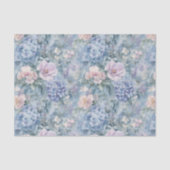 Papier Mousseline Mariage Floral Rose Violet Romantique (Recto)