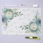 Papier Mousseline Mariage floral vert Sage (Artisanat)