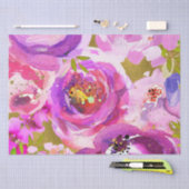 Papier Mousseline Mariage floral vibrant rose et violet (Artisanat)