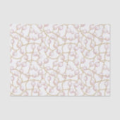 Papier Mousseline Mariage Glamour Rose et Or Perles Réception (Recto)