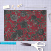 Papier Mousseline Mariage gothique rouge et noir Rose papier (Artisanat)