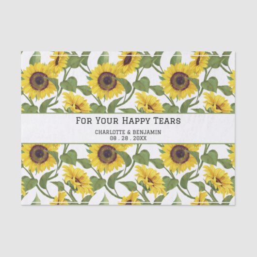 Papier Mousseline Mariage Happy Tears Tournesol (Recto)