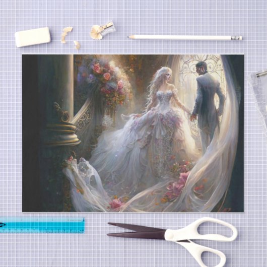 Papier Mousseline mariage imaginaire (Artisanat)