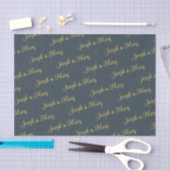 Papier Mousseline Mariage Moderne Gras Charbon et Écriture Script Mo (Artisanat)