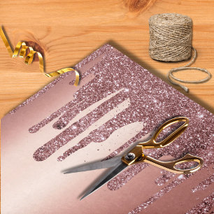 Papier Mousseline Mariage Moderne Paillettes Rose Gold qui Coulent