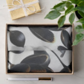 Papier Mousseline Mariage noir & or Floral Greige (Cadeau)