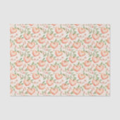 Papier Mousseline Mariage Peach Mint Pretty Heart Fleurs Réception (Recto)