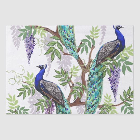 Papier Mousseline Mariage Peacock 15"x"20" (Recto)