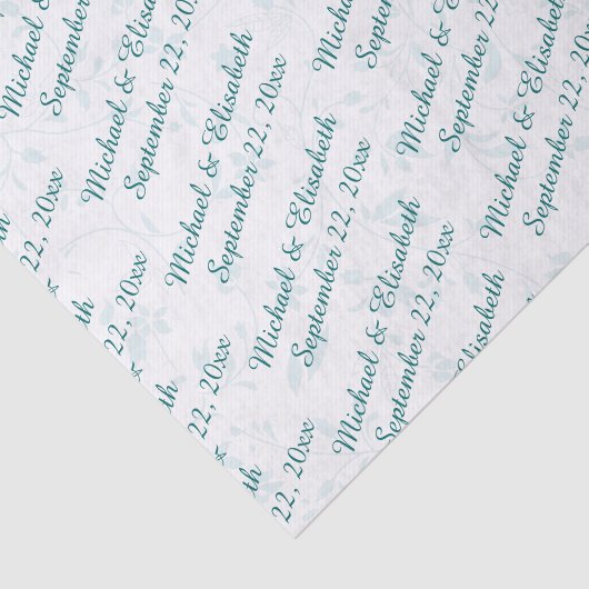 Papier Mousseline Mariage personnalisé - Turquoise (Détail)